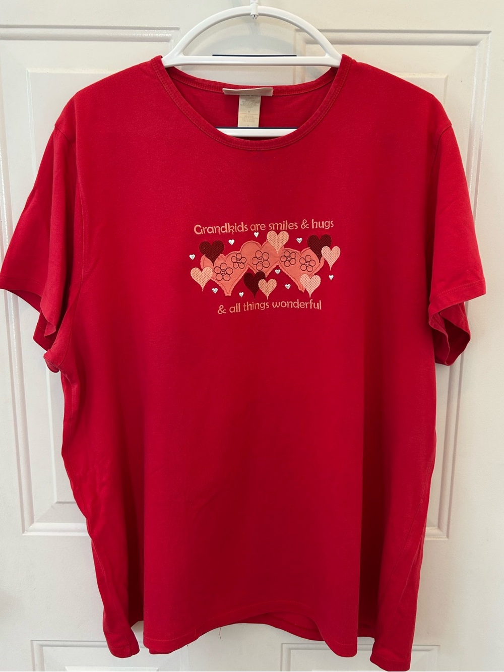 Women's Red Short-Sleeve Graphic Tee - Grandkids Hearts